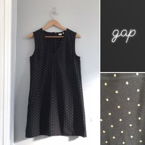 Gap Black Gold Star Shift Dress NWT • Small